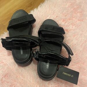 Black Velcro Wedges that go around the ankle